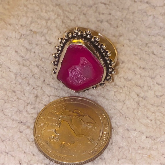 SALE ⭐️ Druzy Agate natural Gemstone ring - Picture 6 of 8